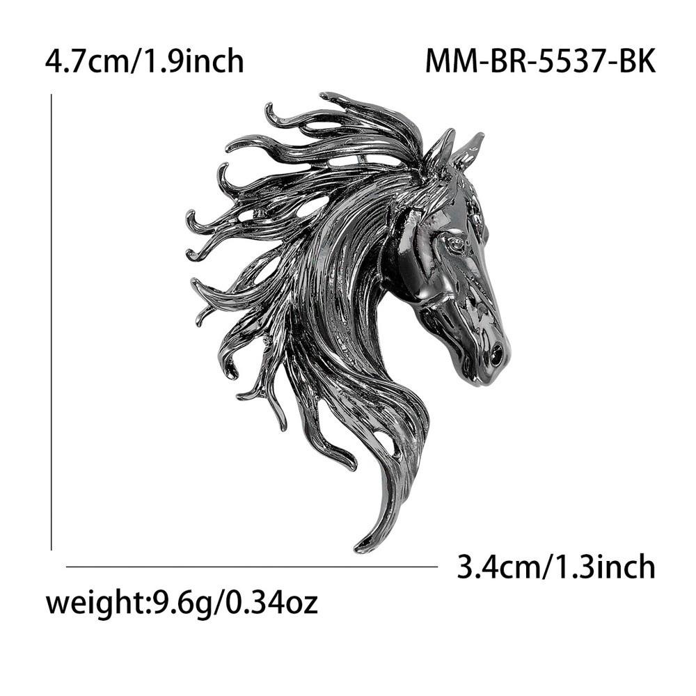 Luxury Glossy Horse Head Brooches Unisex Design Elegant Zodiac Animal Pins Fashion Style Horse Brooches New Year Gifts