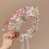 Бабочка Цветочная Корона Гирлянда Головной Убор Лесной Детский Венок Принцесса Головная Повязка Праздничная Вечеринка