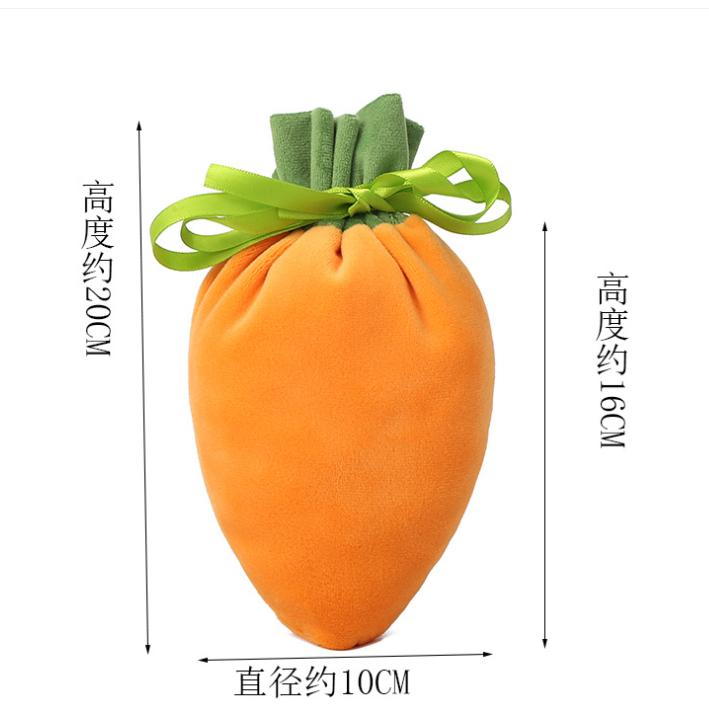 Easter Carrot Rabbit Bags Cute Bunny Gift Packing Velvet Valentine's Day Chocolate Candy Bags Wedding Party Jewelry Organizer