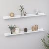 VidaXL Wall Shelves 2 Pcs High Gloss White 100x9x3 Cm