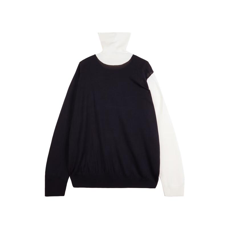 LESS 2023 Winter Collection Patchwork Turtleneck Sweater