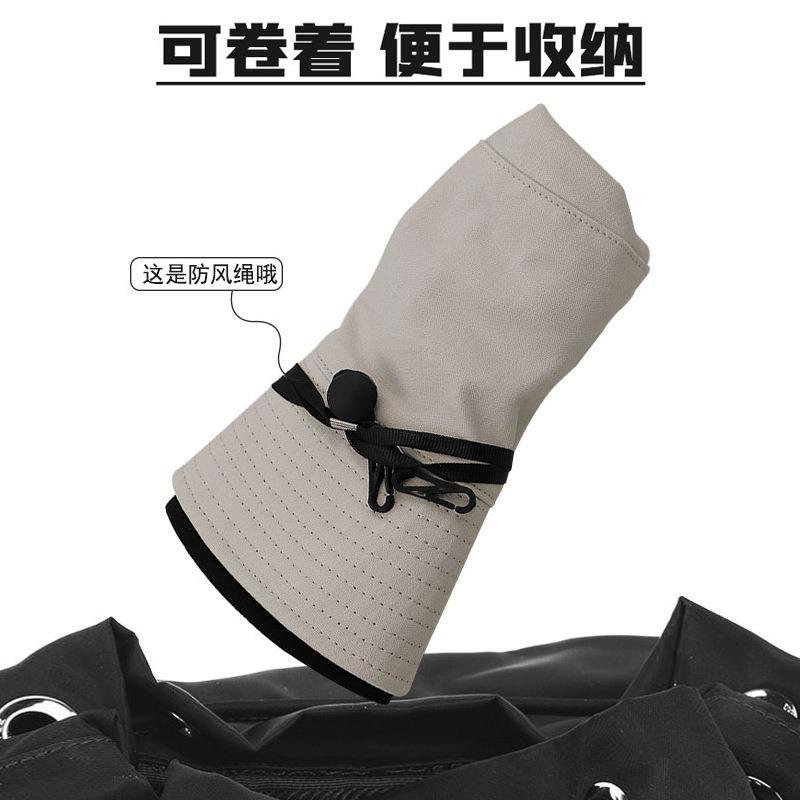 Double-sided Bucket Hat for Male and Female Couples, Black Spring and Summer Big Head Circumference Hat, Summer Sun Protection Hat, Sun Visor Hat