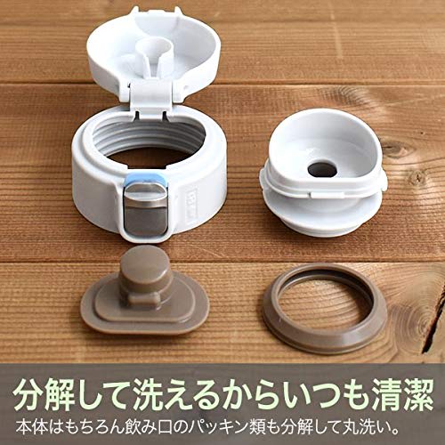 Tiger Thermos Water Bottle, 480ml Sahara Mug, One-Touch, Lightweight, MMJ-A482PJ, Pink