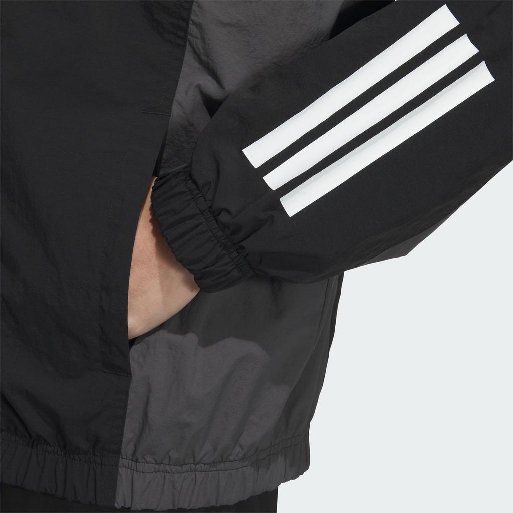 Adidas Woven Logo Color Block Sports Casual Long Sleeve Jacket Men Jackets Black KC3920