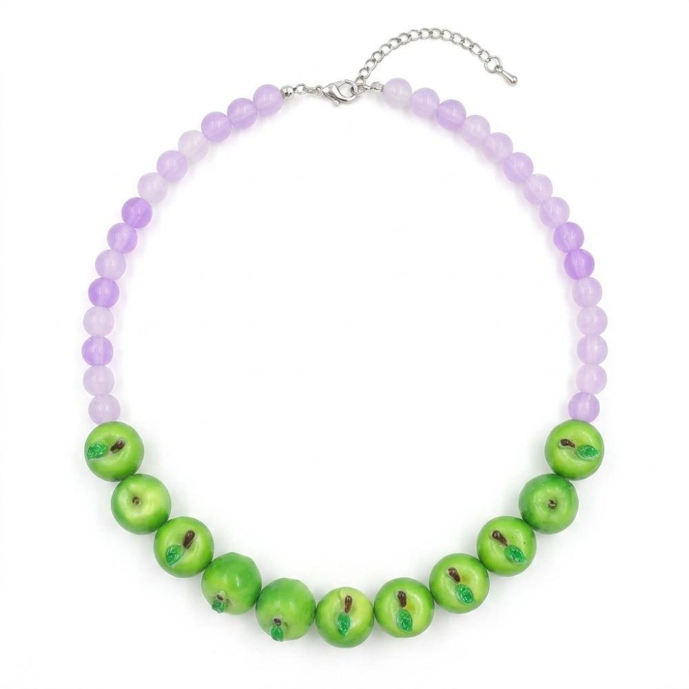 Y2K Fruit Beaded Necklace Resin Fashion Necklace Creative Fruit Necklace Women