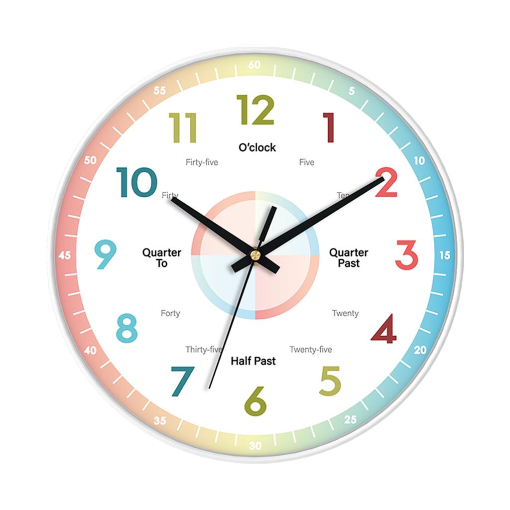 Children's Educational Quartz Analog Needle Display Wall Clock for Kindergarten Learning Customizable Color & Logo