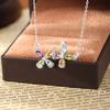 S925 Silver Natural Crystal Stone Necklace Summer Fresh Simple Rainbow Crystal Light Luxury Collarbone Chain Women Fashion Jewelry Gift