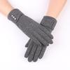 Simple Velvet Gloves Five Finger Cycling Driving Gloves Full Finger Mittens  Girls