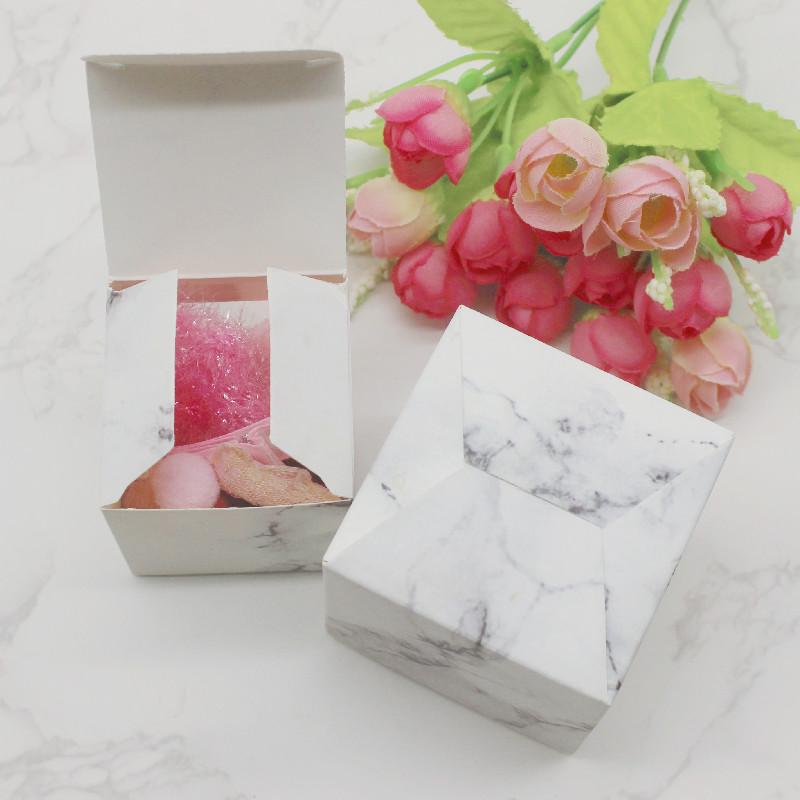 10 шт. квадратных коробок с окошком разных размеров от 5 см до 10 см с мраморным дизайном для рождественских подарков, упаковки конфет, свадебных упаковок