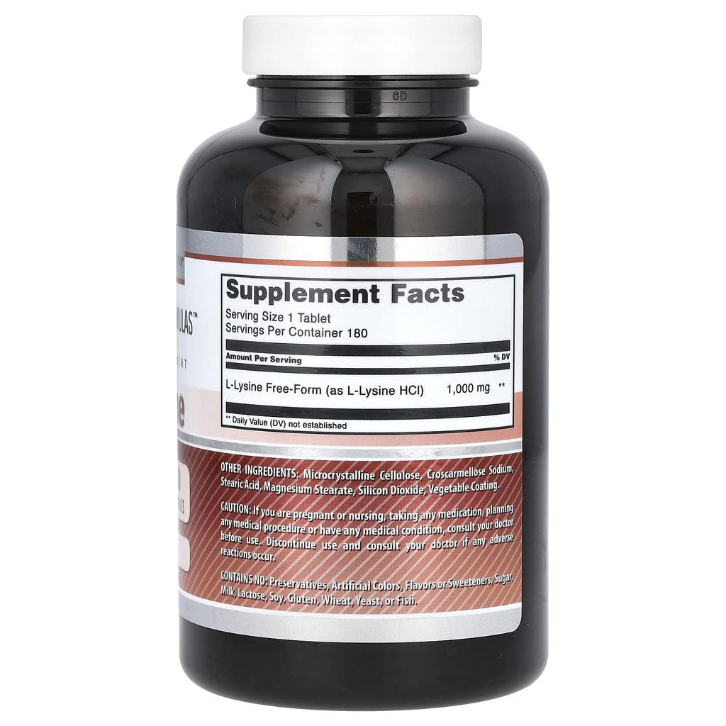 L-Lysine, 1000Mg, 180 Tablets