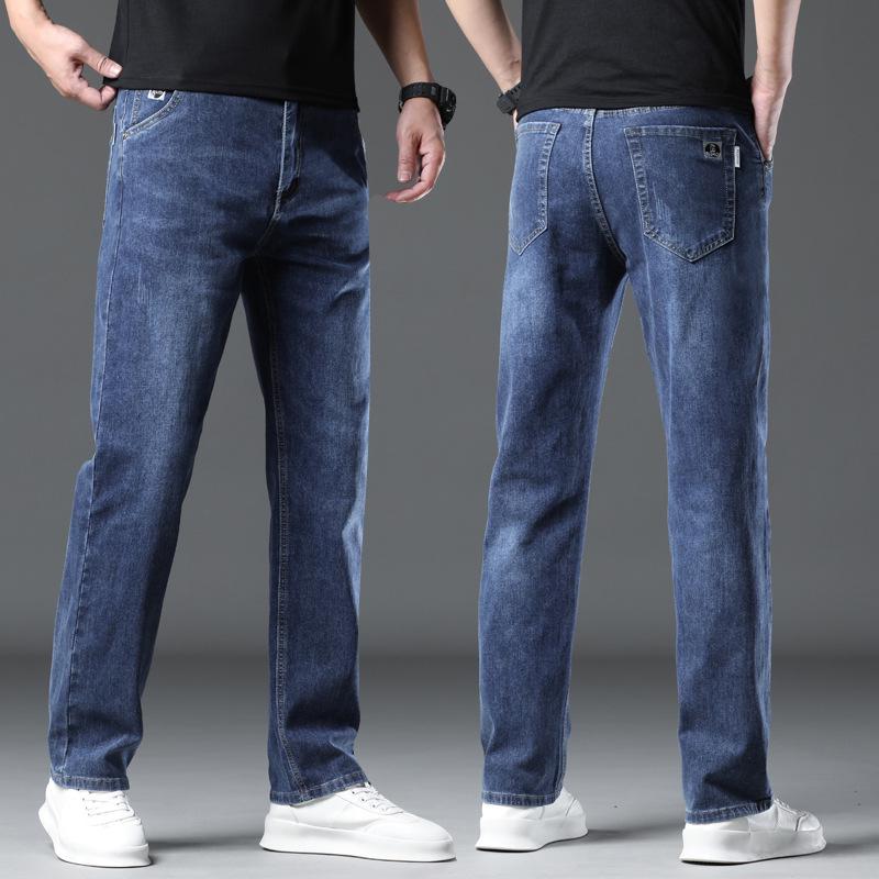 Мужские классические эластичные прямые джинсы — удобные, модные, облегающие, универсальные, повседневные брюки