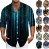 Мужская летняя новая свободная рубашка с длинным рукавом с принтом, кардиган, пляжная рубашка