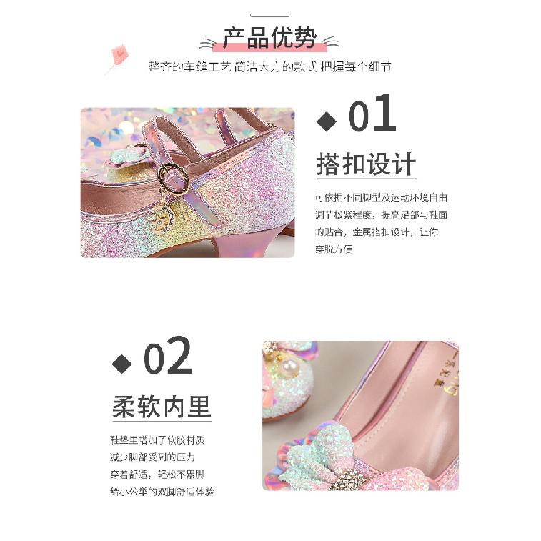 Супер Сказочные Кожаные Туфли для Девочек Модные Великолепные Градиентного Цвета Туфли Принцессы Британский Стиль Принцессы Хрустальные Туфли Градиентные Туфли для Девочек