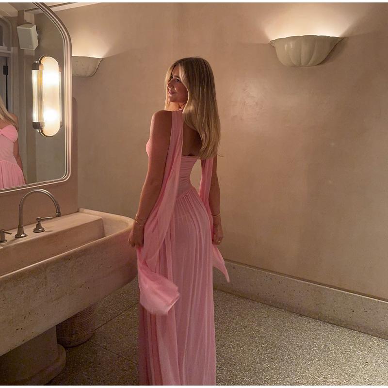 Женское весеннее платье с 3D-цветочным принтом и оборками на подоле, длинное, элегантное, с открытыми плечами и открытой спиной, 2025, новое женское платье для уличной вечеринки