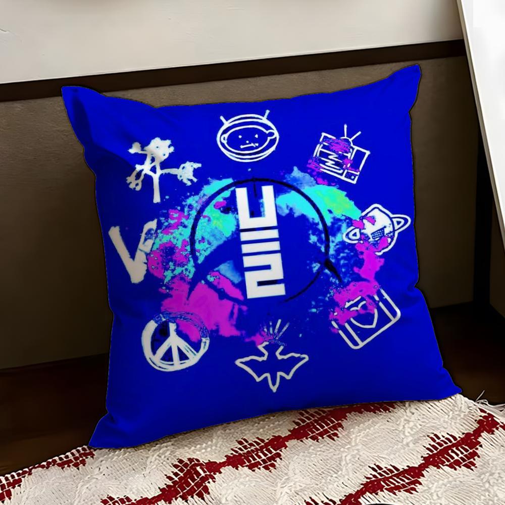 Rock Band UU2 Cushion Cover Reversible Soft Durable Pillow Cover Home Car MultiScene Use for Daily Comfort