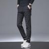 Men's Versatile Slim-Fit Plaid Casual Stretch Pants for Spring and Autumn