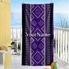 Ethnic Tribal Patterns Customizable Name Beach Towel Soft Durable Quick-Dry Perfect for Traveling Yoga Camping and Swimming