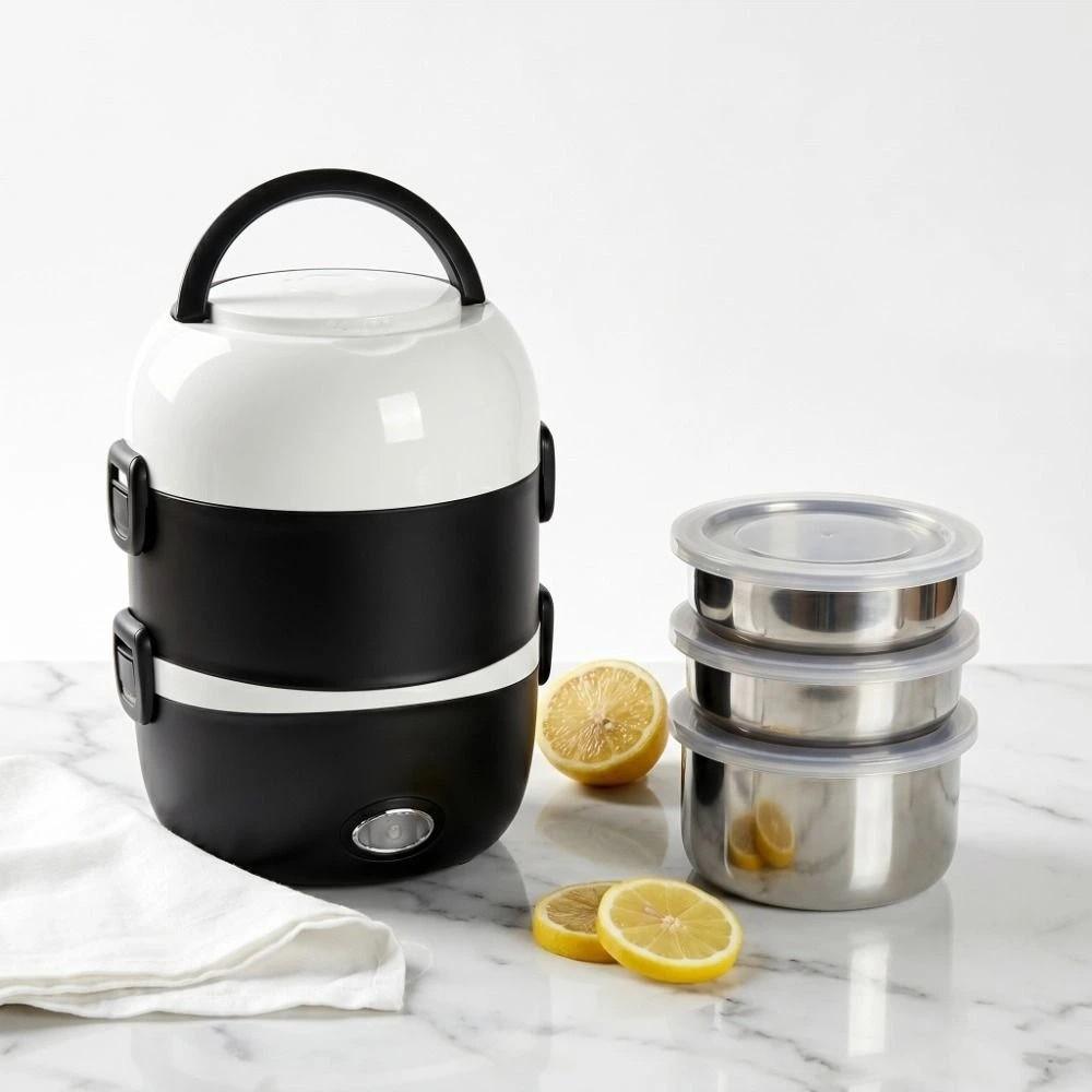 Stainless Steel Thermal Food Container Plug In Food Warmer Steamer Worker Meal Prep