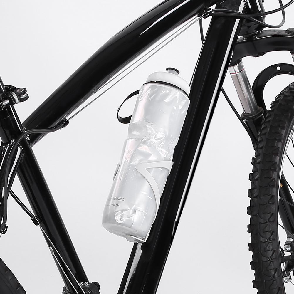 710ML Outdoor Dual Layer Thermal Keeping PE Sport Bottle Hot Cold Water (Silver)