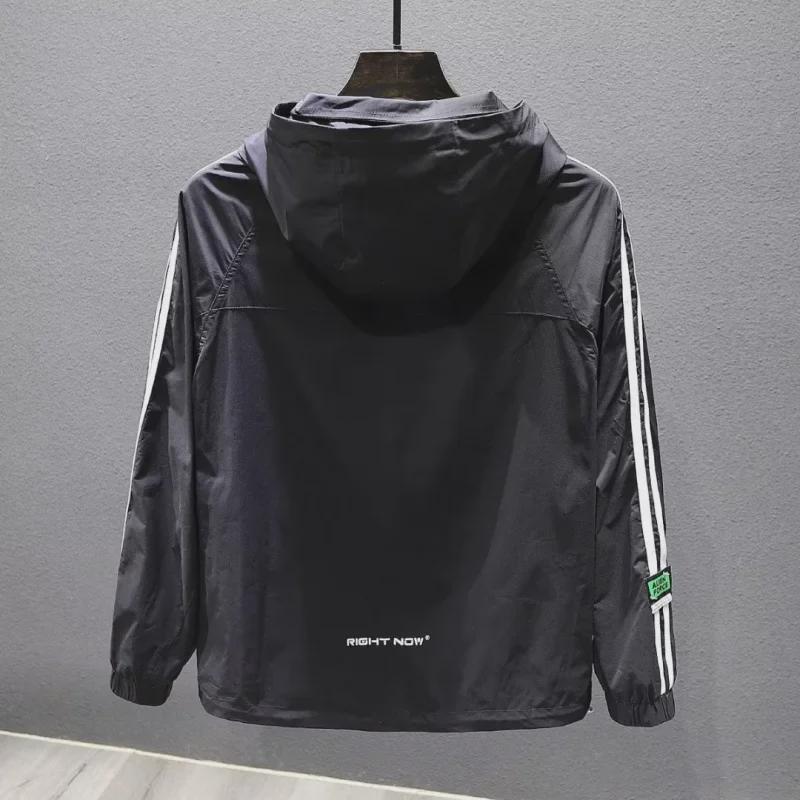 2024 Spring & Autumn Men's Hooded Sports Windbreaker - Loose, Lightweight, Fashion Jacket