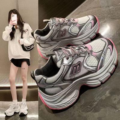 Кроссовки на платформе для пап, женские, новые, летние и осенние, небольшие, с увеличенным каблуком, легкие, сетчатые, дышащие кроссовки