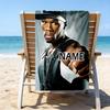 1pc Rapper2 Beach Towel with Custom Name, Beach/Swimming/Bath/Picnic/Camping Towel, Suitable for Seaside Beaches