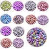 50Pcs/Bag 8/10/12/14mm Stripe AB Color Acrylic Loose Beads DIY For Jewelry Making Bracelet Necklace Crafted Accessories