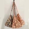 Large Capacity Shoulder Bag for Ladies Vintage Floral Cotton Shopping Bags Fashion Book Bag