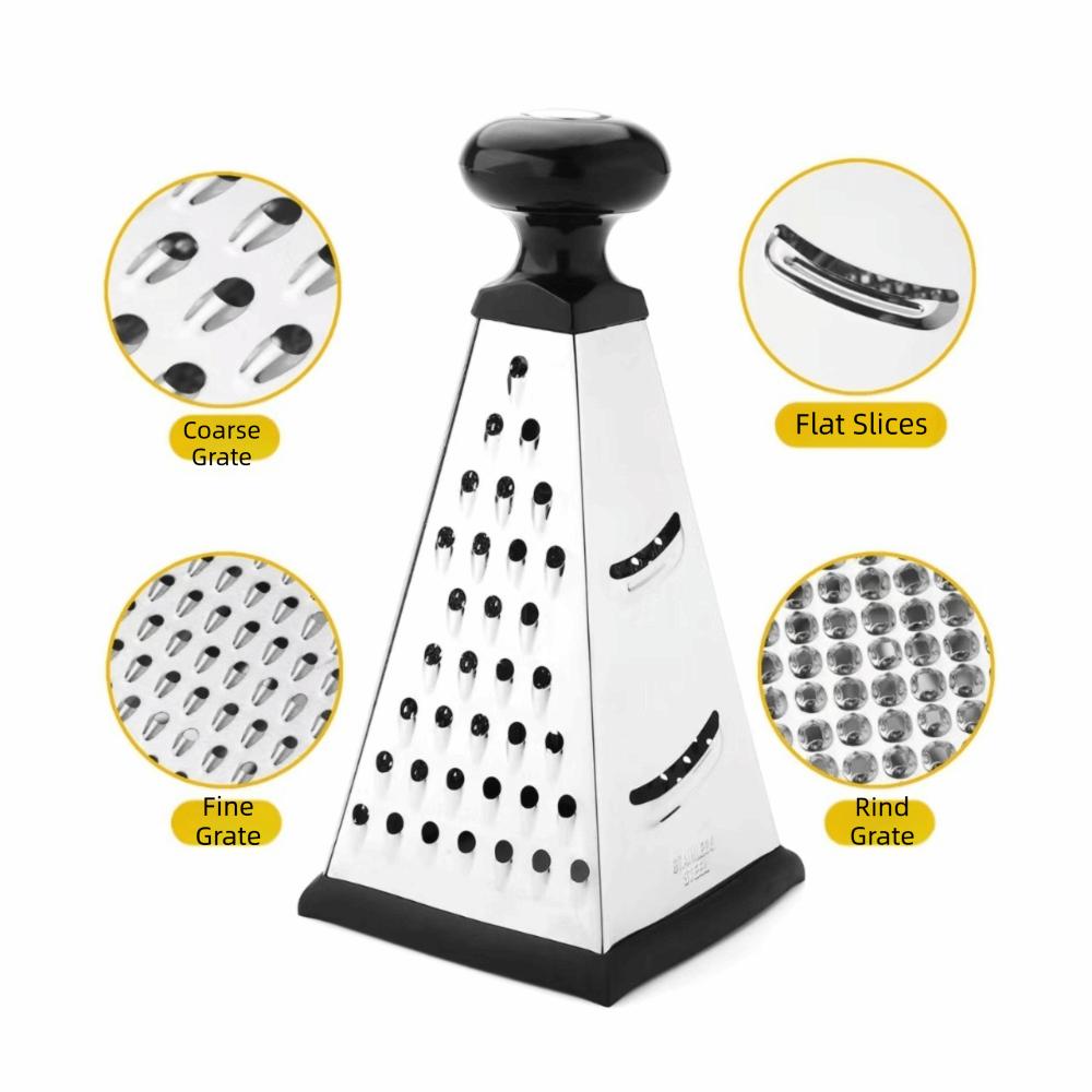 Non Slip Base and Handle Vegetable Grater 4 Sided Vegetable Shredder Chef