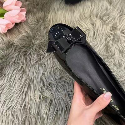 Туфли-лодочки на ретро-клину с бантом, женские, новые, весна-осень 2025, черные, увеличивающие рост, универсальные, нескользящие туфли Мэри Джейн