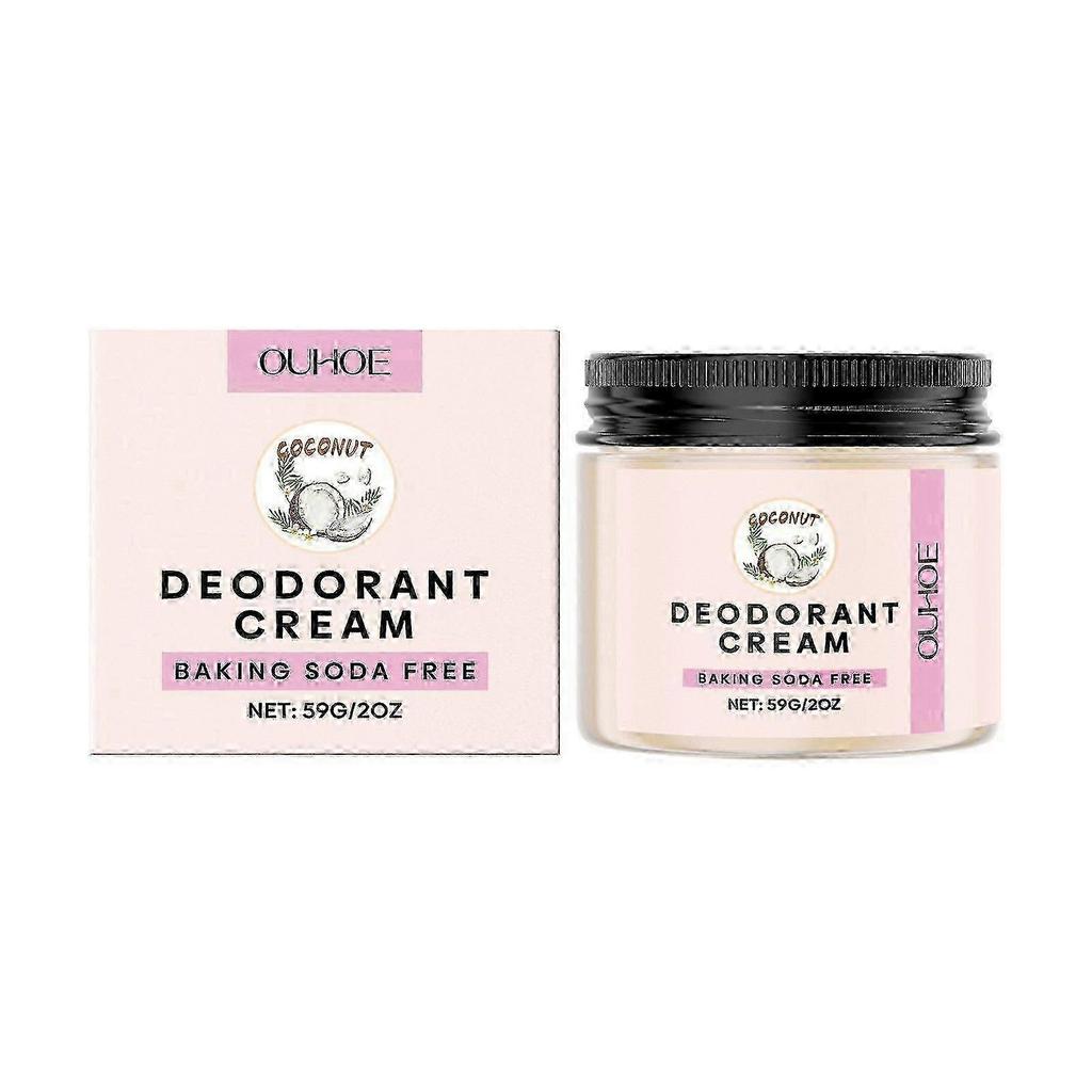 Natural Deodorant Cream, 1pcs Organic Baking Soda Free Vegan Coconut Scent for Women & Men