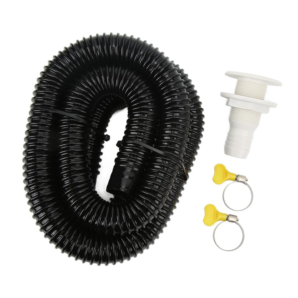 Морской установочный комплект для трюмной помпы с хомутами для шланга и сквозным фитингом для лодок, яхт, автодомов, черный, 1 1/8 дюйма