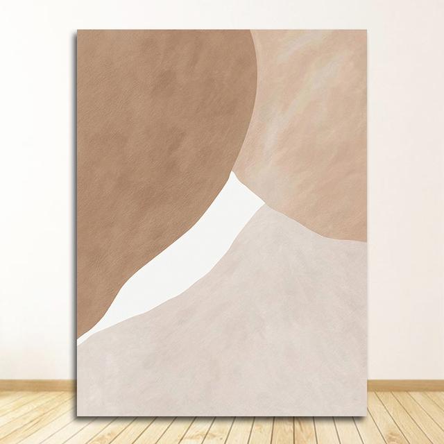 Для галереи, гостиной, интерьера, домашнего декора, современный бежевый, коричневый, абстрактная геометрическая картина на холсте, настенная живопись, принты, плакат, изображение
