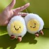 Crafted Boiled Beautifully Egg Plush Toy Colorful Smiling Face Keychain Everyone For