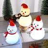 Yousheng Snowman Tap Light Cute Christmas Lamp Rechargeable Silicone Touch Bedside Light Snowman Mood Lighting for Christmas Tree