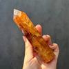 Natural Yellow Phantom Citrine Quartz Six-Sided Crystal Point Ornament