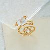 Boho Elegant White Shell Flower Open Rings For Women Vintage Gold Color Wire Wrapped Adjustable Finger Ring Party Charm Jewelry