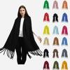 Winter Scarf Women Luxury Autumn Winter Cashmere Scarf Thickened Warm Shawl Classic Tassels Fluffy Scarf Solid Color Soft Shawl