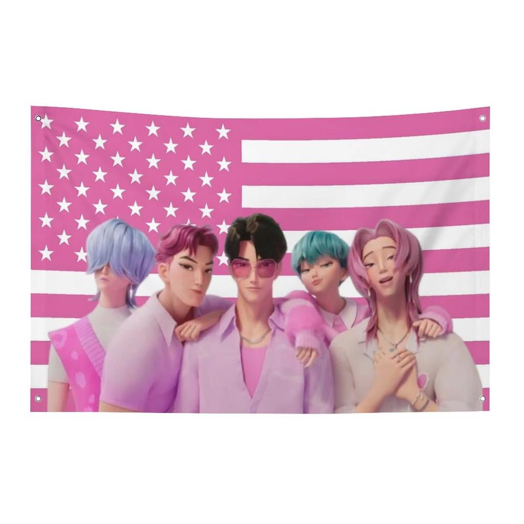 20251pc Kpop Demin Hunters Decorative Home Objects Custom Flag To Hang Tapestry Funny Flags for Bedrooms Flaga Garage Decoration