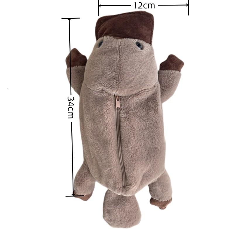 Креативный большой емкости мультяшный плюшевый пенал с изображением животных для мужчин и женщин, сумка для канцелярских принадлежностей, многофункциональная сумка для хранения, забавный утконос, утконос