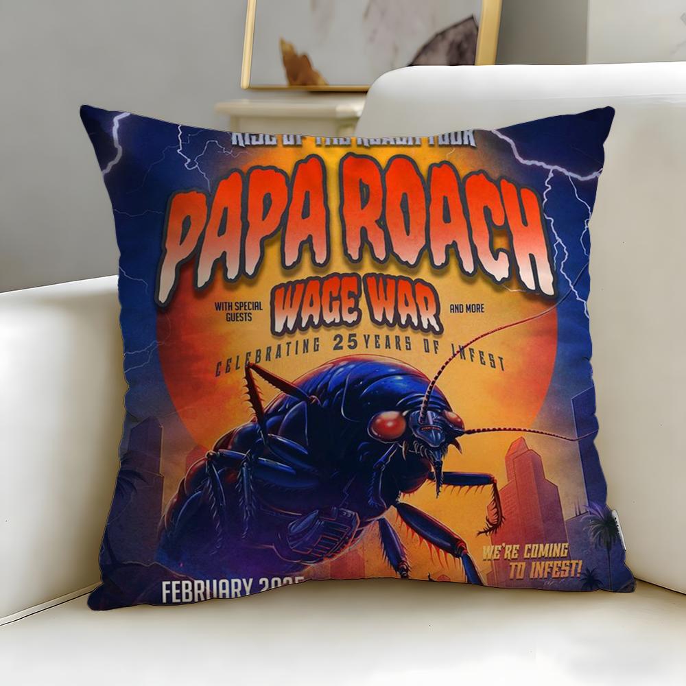 classic band Papa Roach Cushion Cover Soft  EasyWash Pillow Case  Versatile for Couch Bed Travel and Office