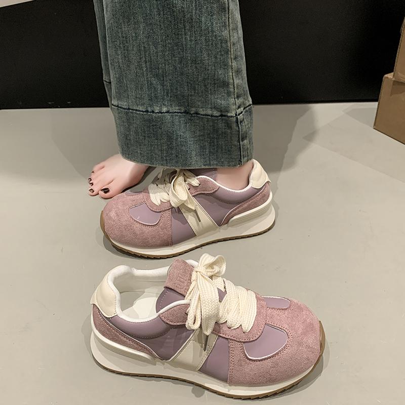 Fashion 2024 New Spring and Autumned Thick-soled Lightweight Sneakers for Women All-match Popular Retro Sport Leisure Shoes Hot Sale