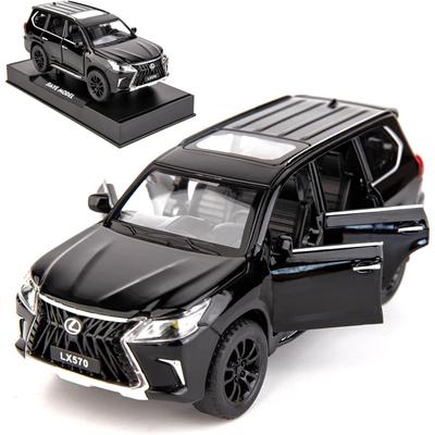 Внедорожник Lexus LX570 в масштабе 1/32, модель роскошного внедорожника, игрушечный автомобиль из цинкового сплава со звуком и светом для детей, подарок для мальчиков и девочек
