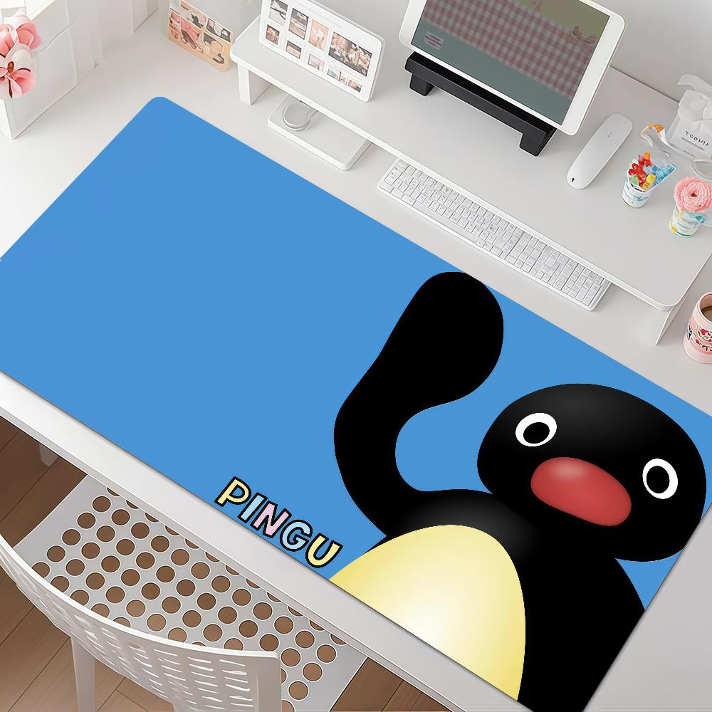 Cartoon cute P-Pingu Mouse Pad Square Office Gaming Desk Mat Waterproof Non-Slip Rubber Decorative