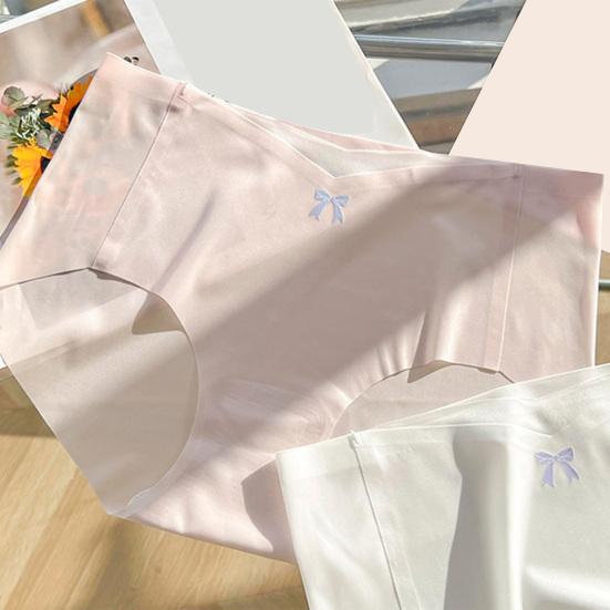 Ultra-Thin Seamless Ice Silk Panties for Women Mid Waisted Soft Stretchy Underwear Breathable Invisible Briefs