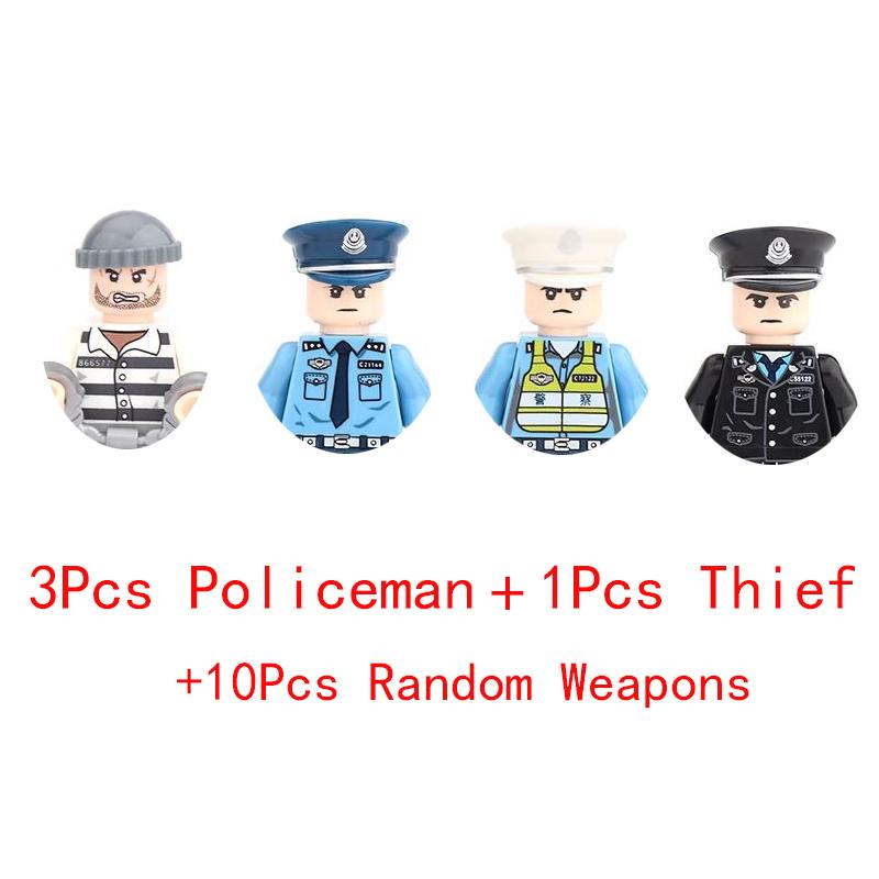 Военная Модель Бронированный Автомобиль SWAT Машина Оружие Армейский Солдат Полиция Бандит Пулемет Строительные Блоки Фигурка Кирпичные Игрушки