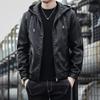 Hooded Leather Jacket Men's Autumn and Winter New Korean Version Leather Jacket