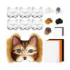 29Pcs/Set DIY Cat Face Guard Kit with Faux Fur Felt Cloth Paintable Animal Half Face Shield Halloween Carnival Role Play Masquerade Party Prop