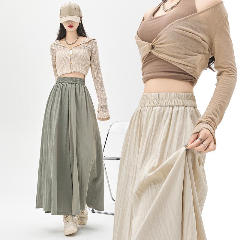 Cotton Linen Wide-legged Trousers Women's Summer Lazy Trousers High-waisted Thin Trousers Nine-minute Trousers