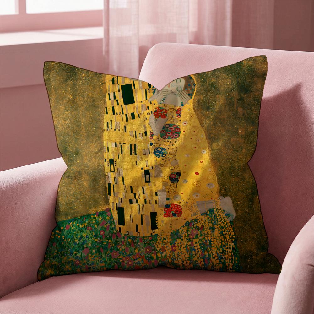 Чехол для подушки с изображением картины маслом Густава К. Климта — двусторонний, мягкий и прочный, подходит для повседневного использования.